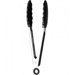 Pegador Inox 28cm Ponta Silicone Preto Zahav
